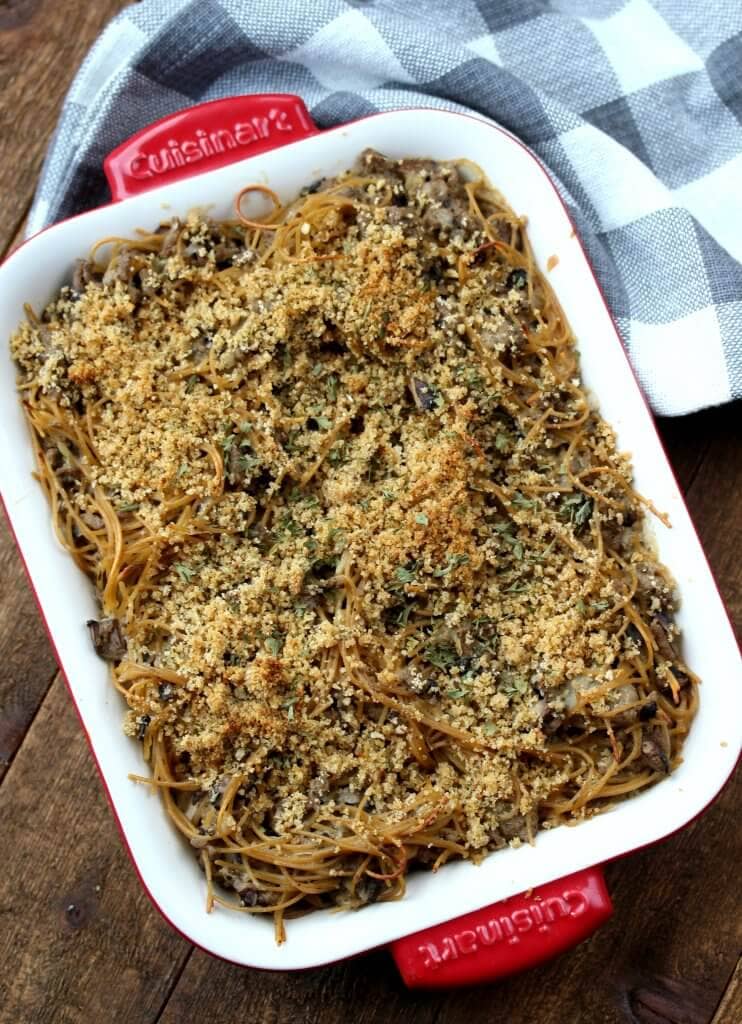 This Turkey Tetrazzini Casserole is easy, healthy and has been a family favorite of ours for years!  If you are looking for the best comfort food recipe, this is it!