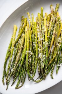 Oven Roasted Garlic Parmesan Asparagus is an easy and healthy vegetable to prepare that pairs with so many dishes!