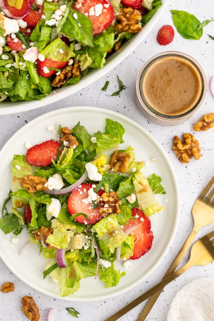 Strawberry Goat Cheese Salad With Creamy Balsamic Dressing - Love Your ...